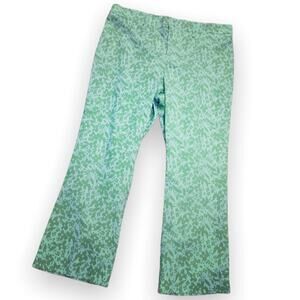 Motherhood Womens Pants Size Small Maternity Green White Floral Crop NEW